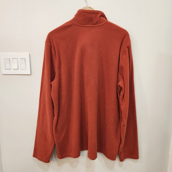 Eddie Bauer Fleece Mens TXL Polartec Red Orange 1/4 Zip Pullover Sweater Hiking - Picture 3 of 12